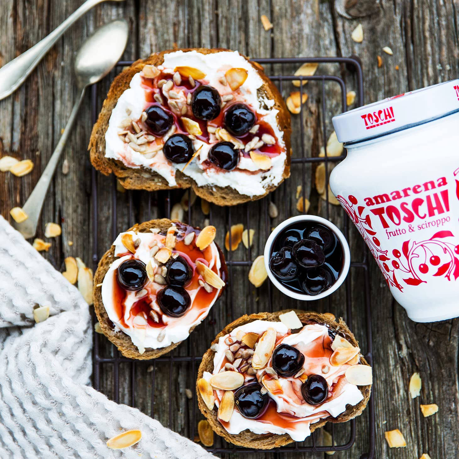 Toschi Amarena Cherries on a cheese board enhance savory pairings