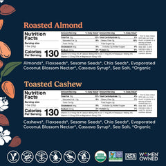 Tosi 12-pack almond and cashew bars for travel grab-and-go.
