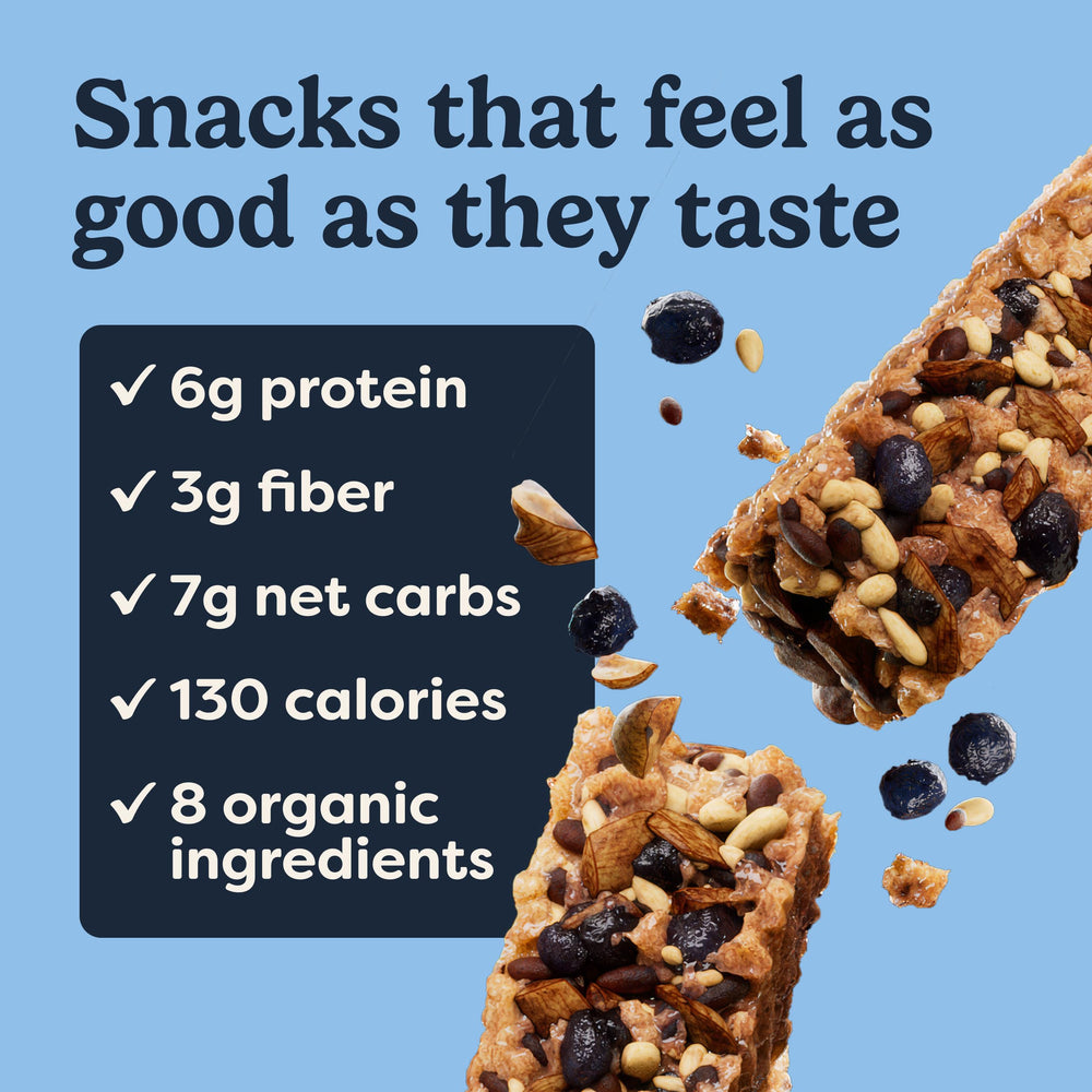 Tosi grab-and-go vegan snack bars for busy mornings.