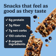 Tosi grab-and-go vegan snack bars for busy mornings.