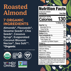 Tosi Nut Bars Almond crunch close-up; plant-based protein with omega-3s.