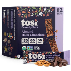 Tosi Nut Bars Almond Dark Chocolate pack shot for on-the-go energy.