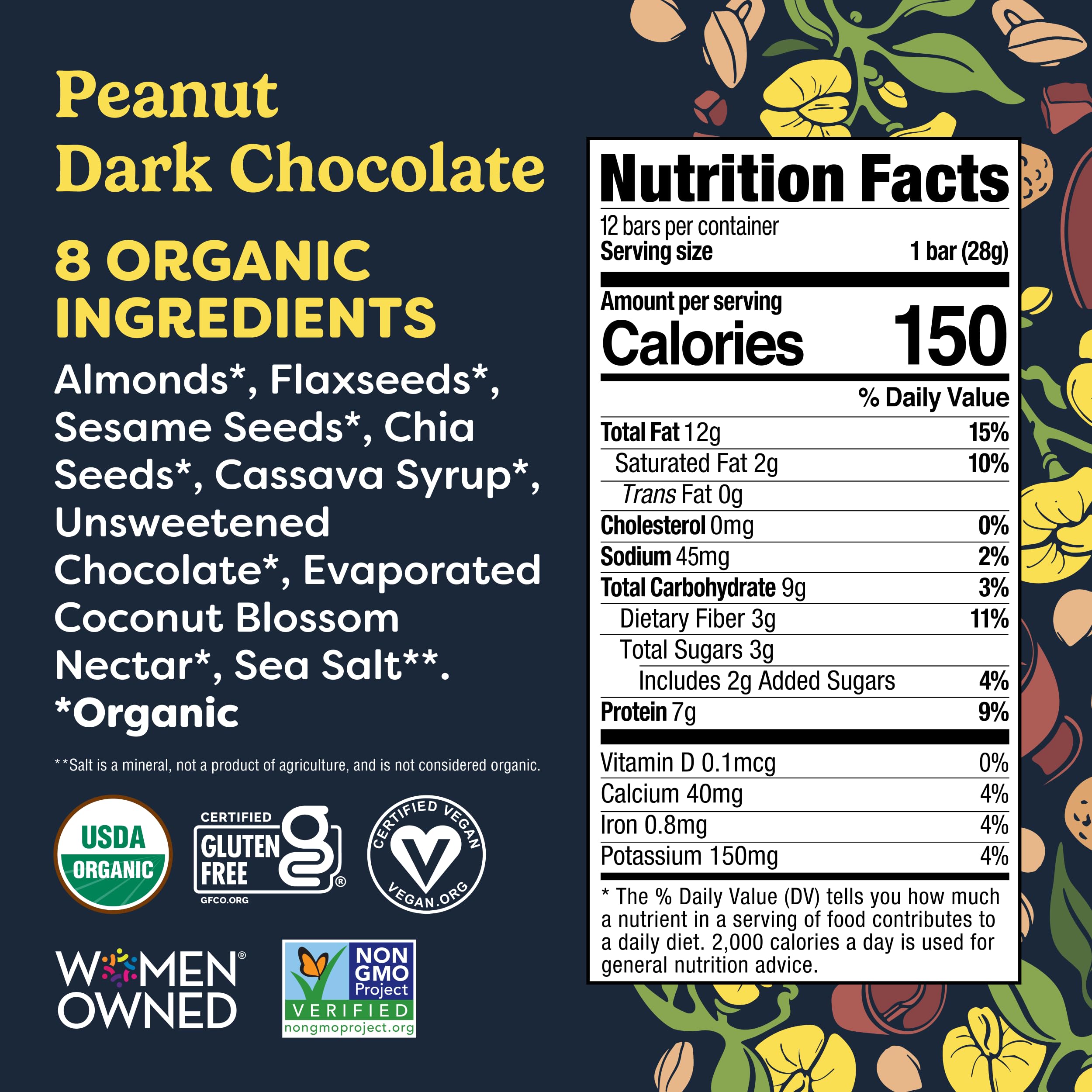 Tosi Nut Bars peanut dark chocolate close-up—crunchy bite for snacking.