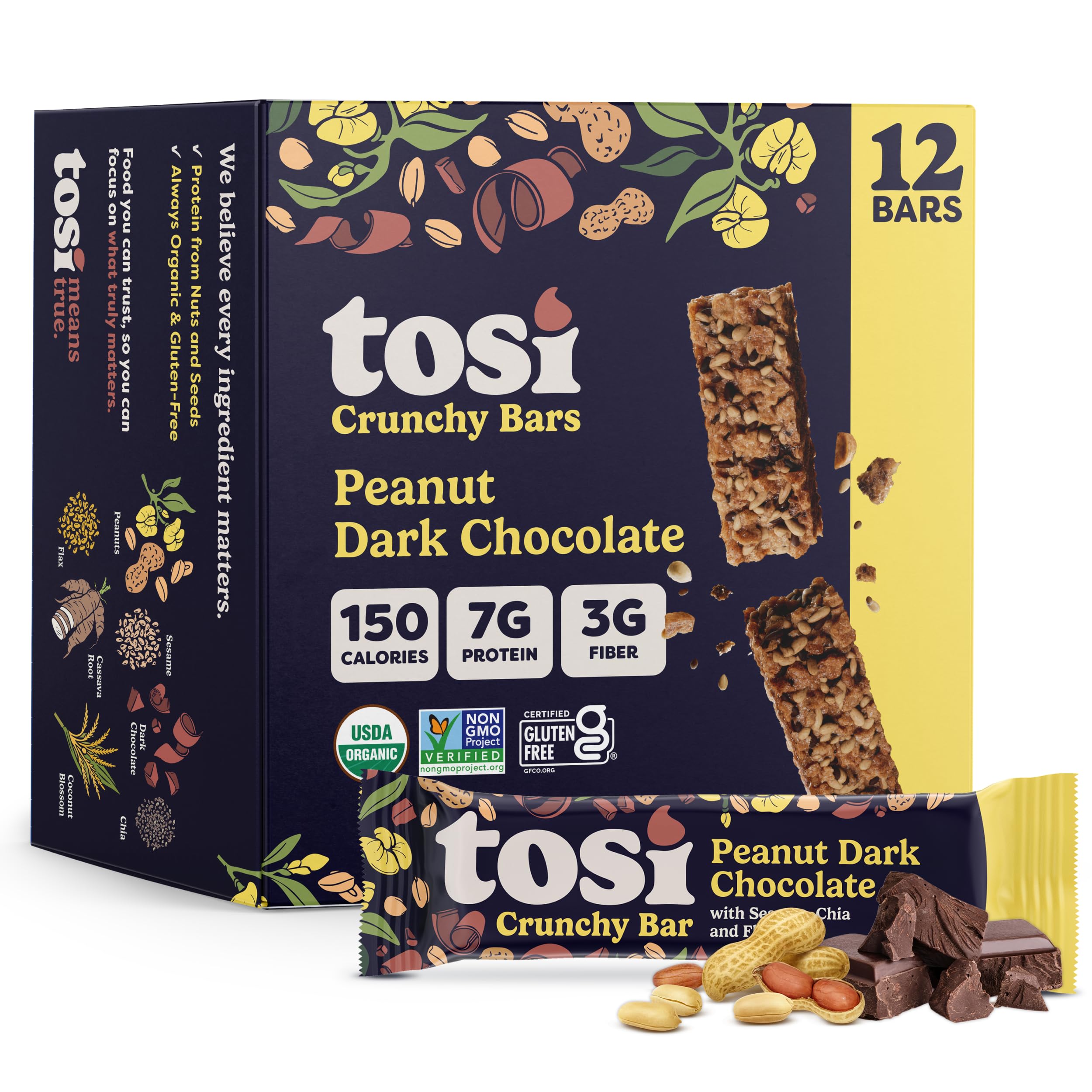 Tosi Nut Bars packaging—organic vegan snack ready for on-the-go energy.