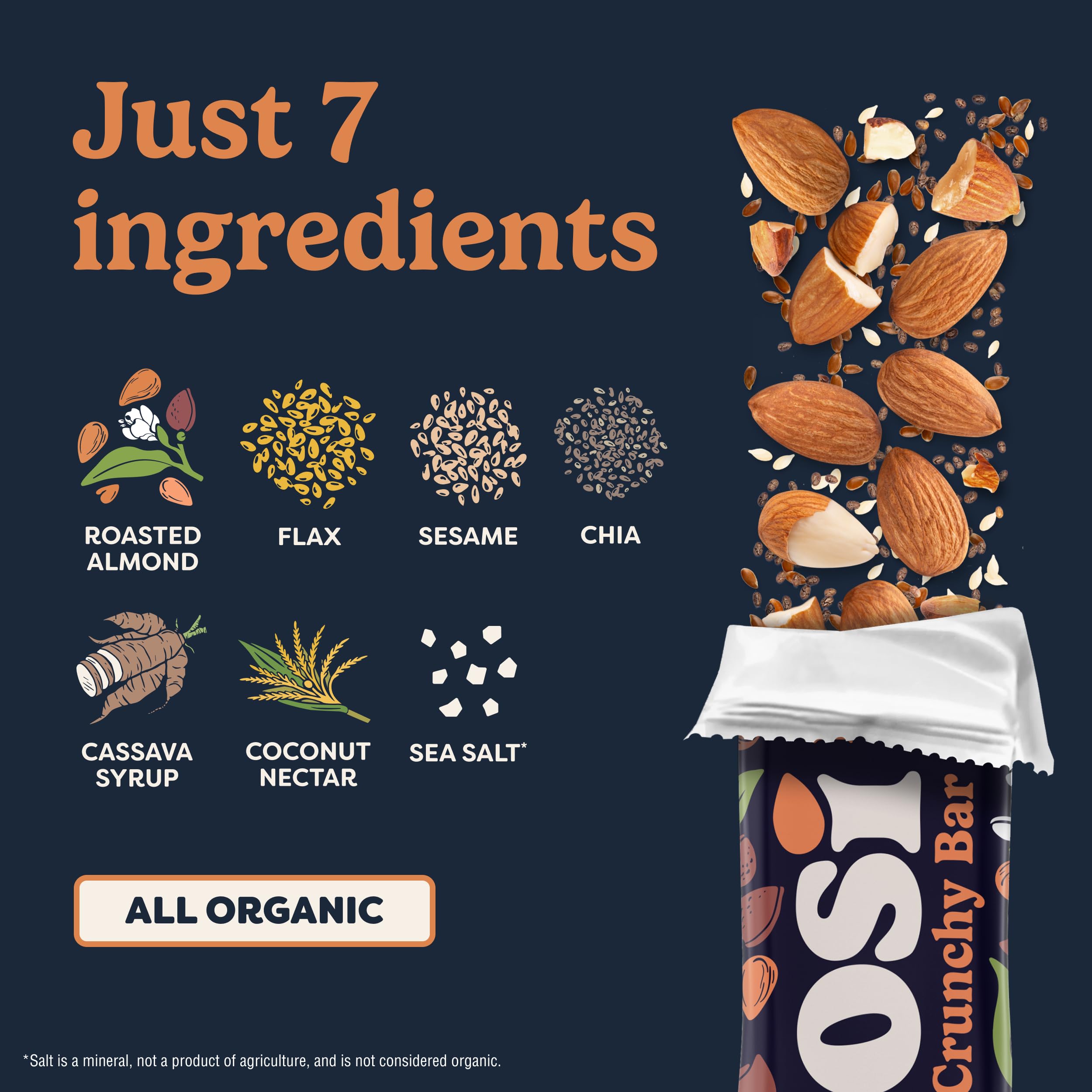 Tosi Nut Bars unwrapped on hand; grab-and-go nourishment.