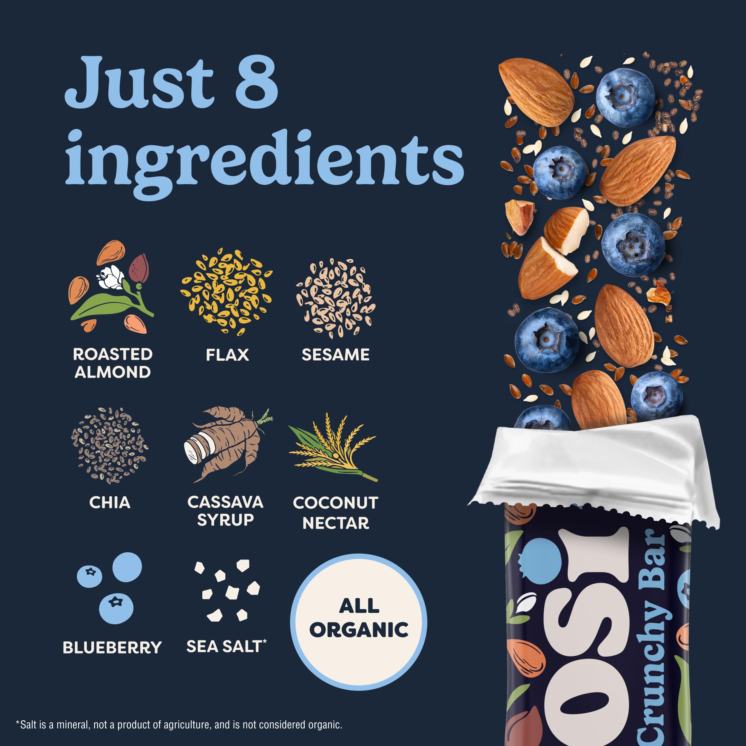 Tosi organic non-GMO gluten-free dairy-free bar with clean ingredients.