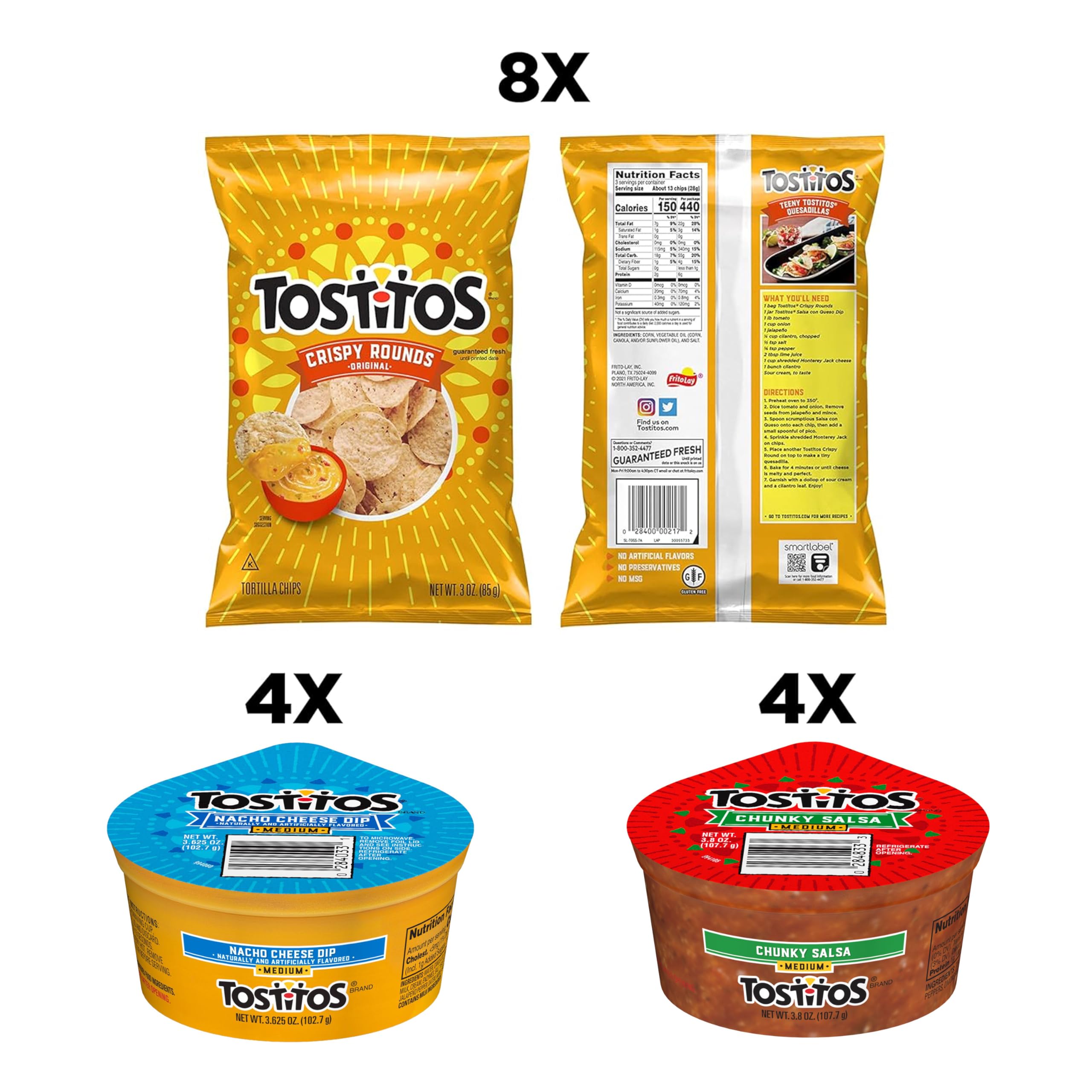 Tostitos Chip and Dip Pack assembled on a table.