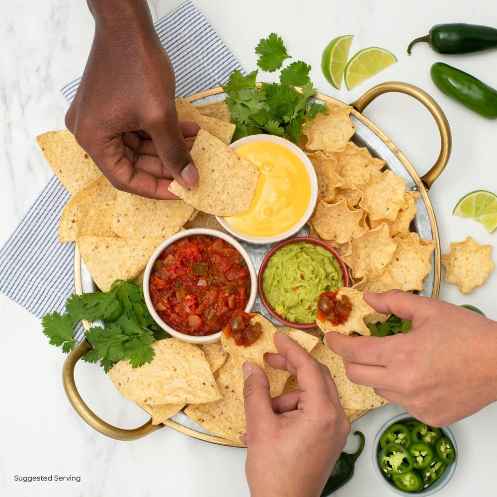 Tostitos Oven Baked Scoops dipping-ready chips with easy scoop shape.