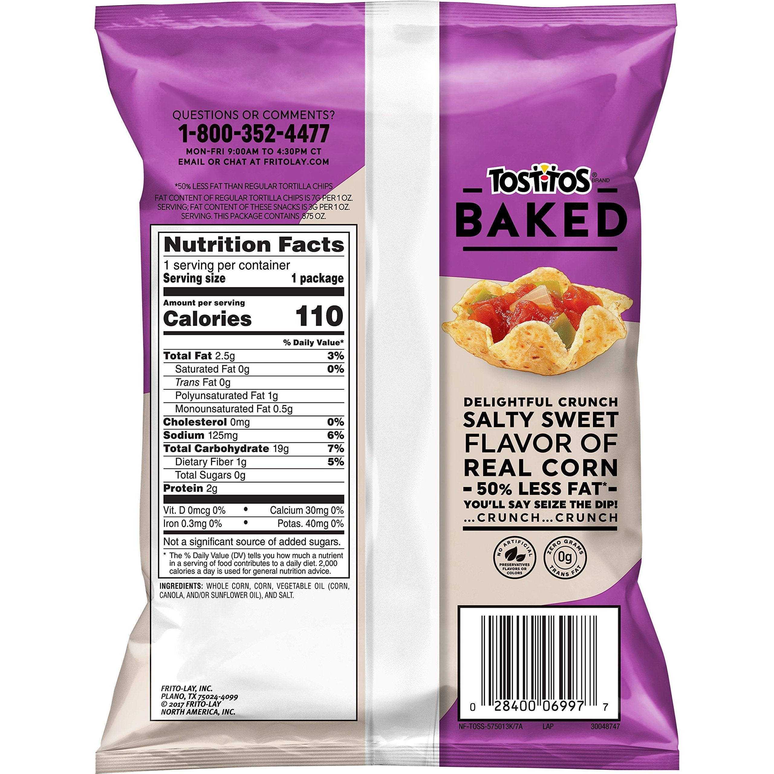 Tostitos Oven Baked Scoops close-up, crisp texture ideal for dipping at parties.