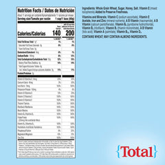 Total Breakfast Cereal on yogurt cup topping, adding texture and nutrition