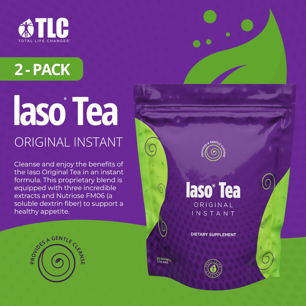 Iaso Instant Tea Original glass with tea for a refreshing cleanse