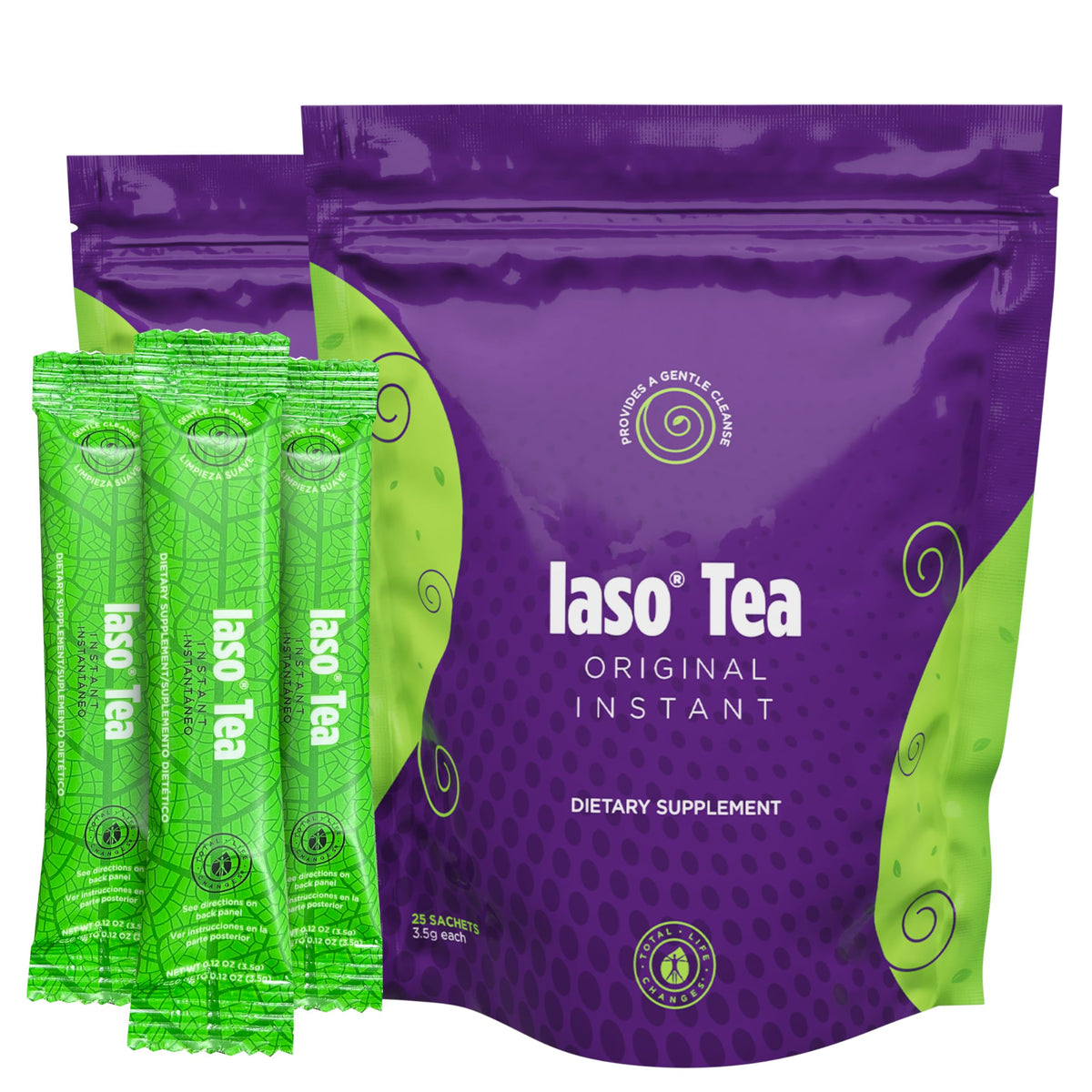 Total Life Changes Iaso Instant Tea Original sachet packaging for on-the-go cleanse
