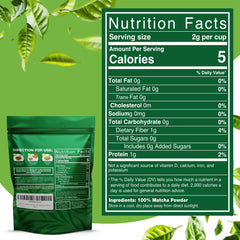 Total Tea matcha green tea powder with scoop, ideal for traditional or modern beverages.