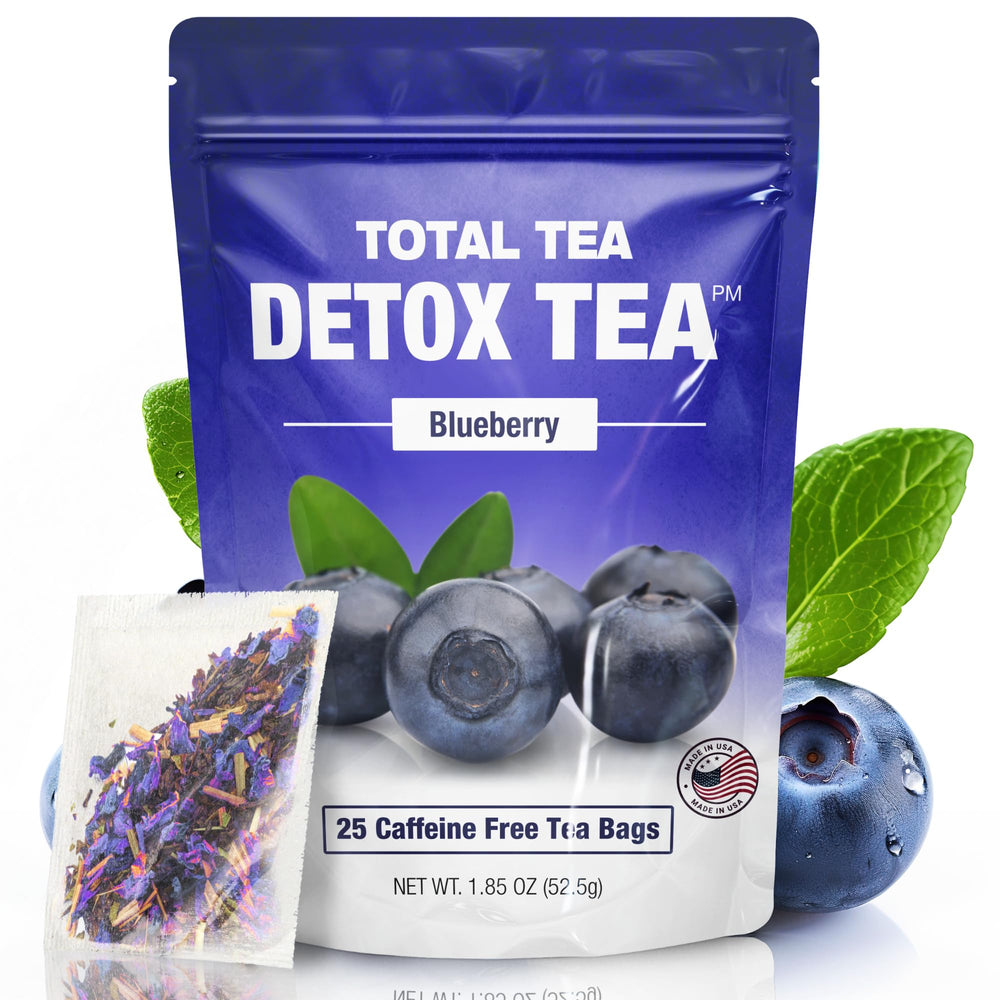 Total Tea SIimming Detox Tea pack front, caffeine-free blend for daily refreshment.