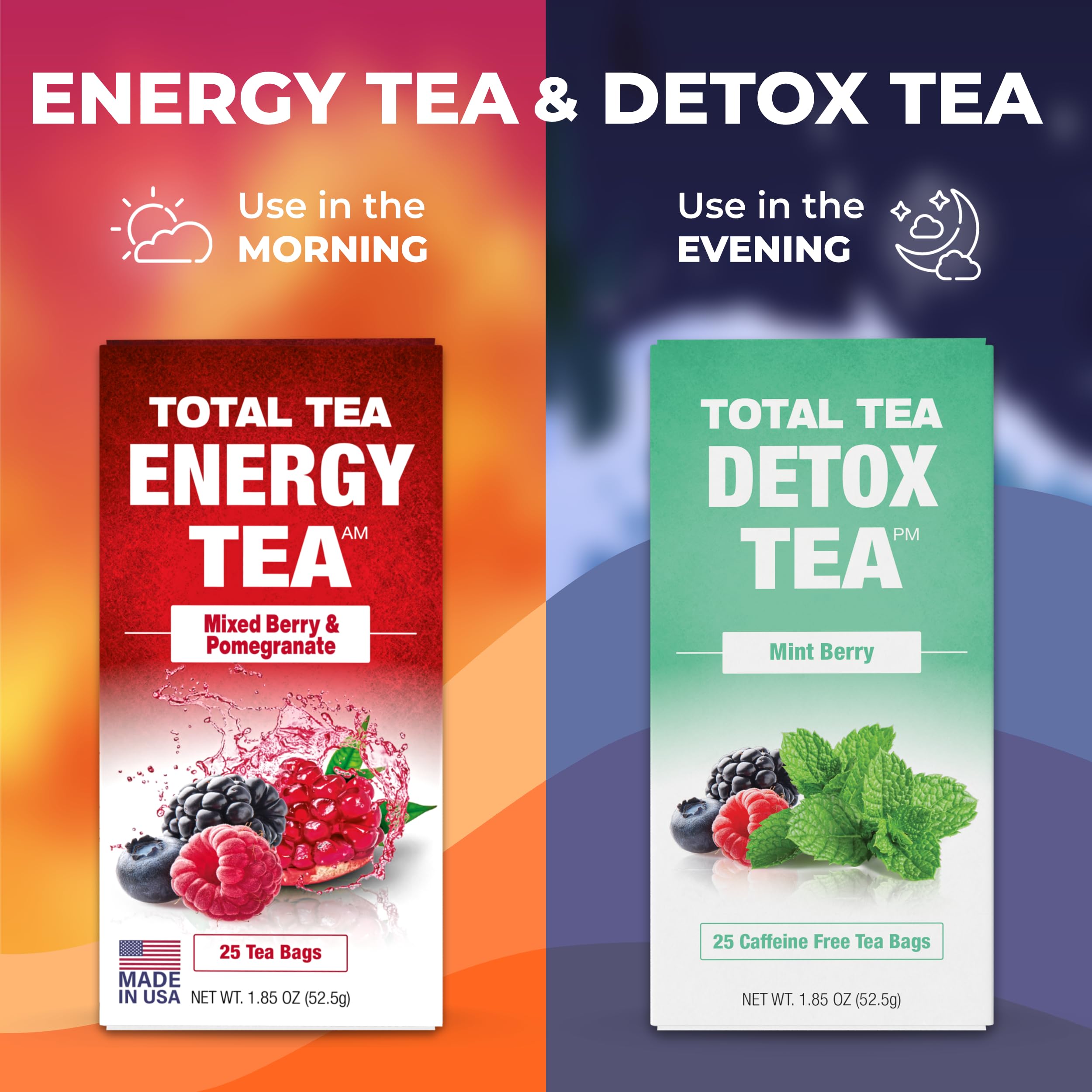 Total Tea Slimming Detox Tea box showing lifestyle-friendly design.