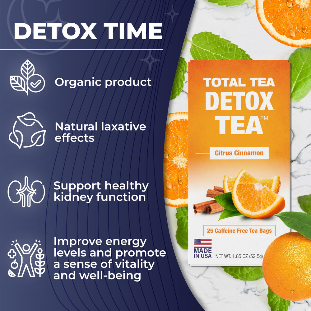 Total Tea USA Made GMP-Certified quality supports kosher, gluten-free, vegan-friendly standards.