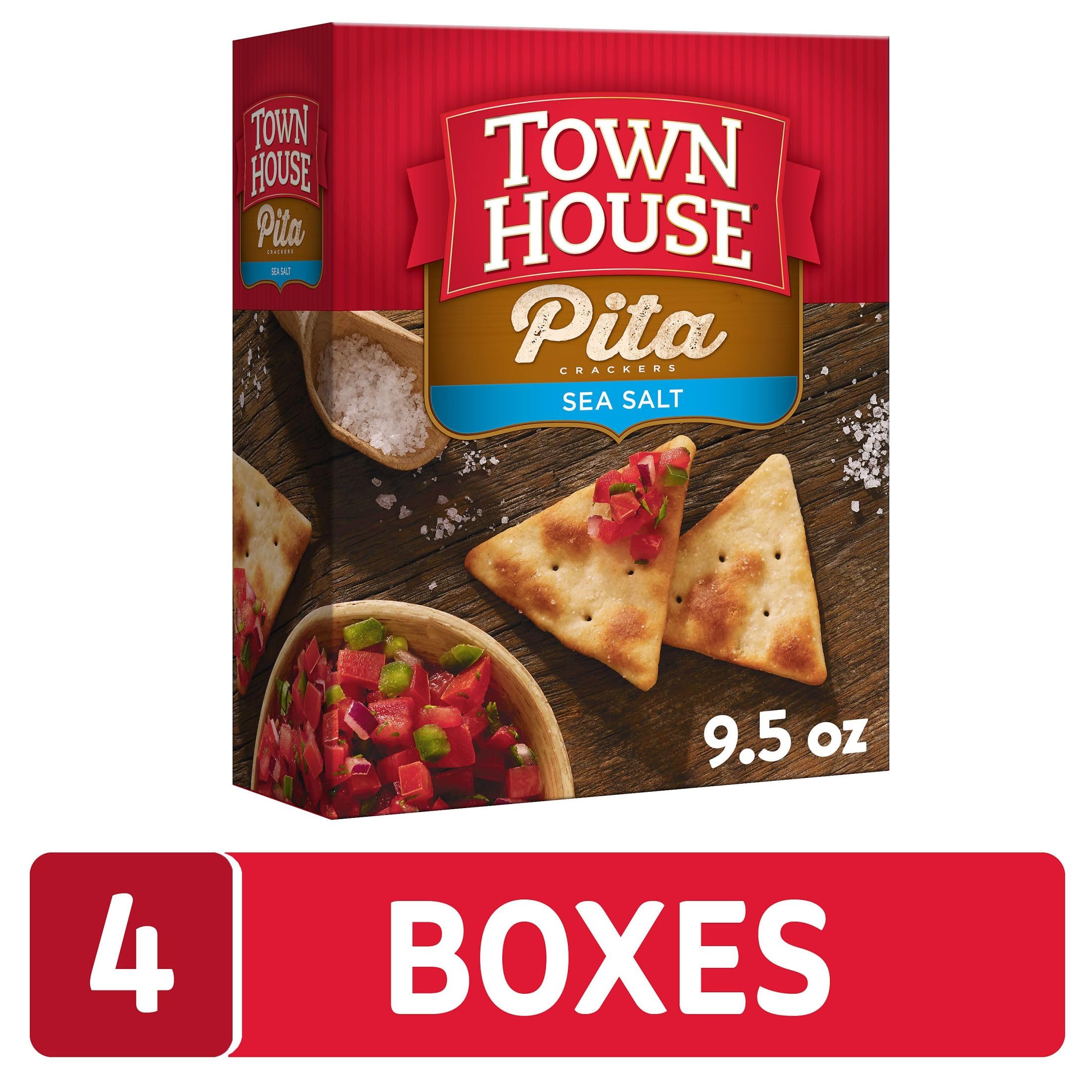 Town House Pita Crackers oven-baked crunch enhances any snack moment.