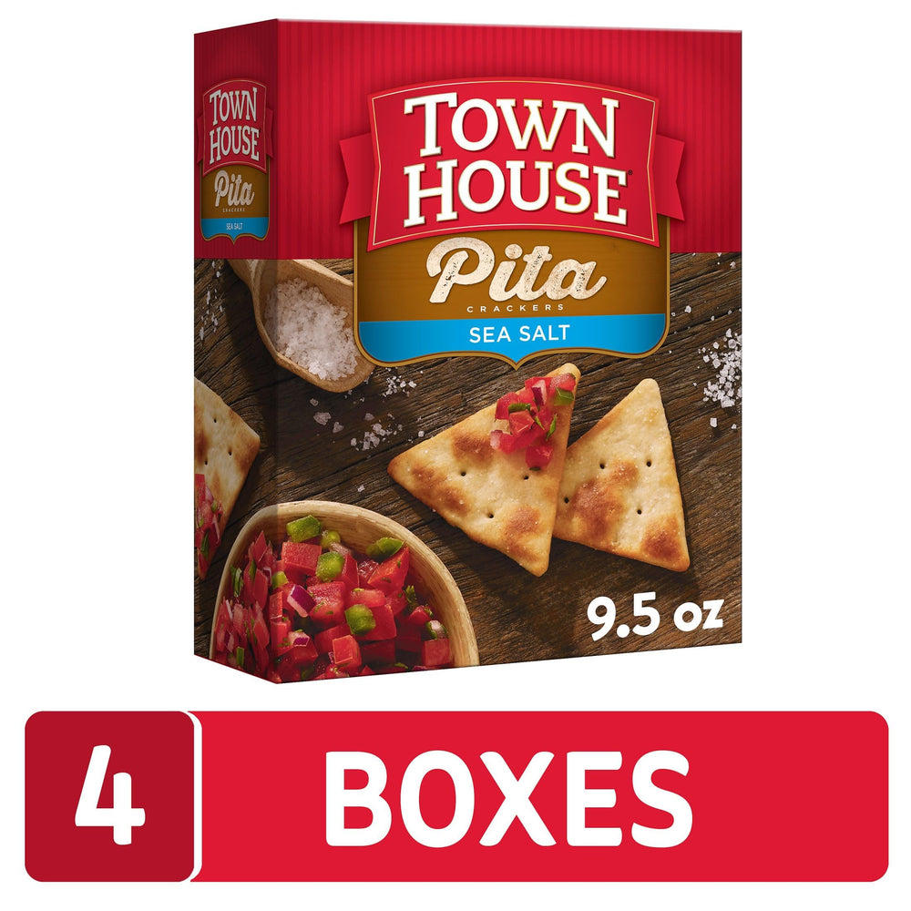 Town House Pita Crackers oven-baked crunch enhances any snack moment.
