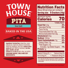 Town House Pita Sea Salt crackers paired with salsa for quick party snacks.