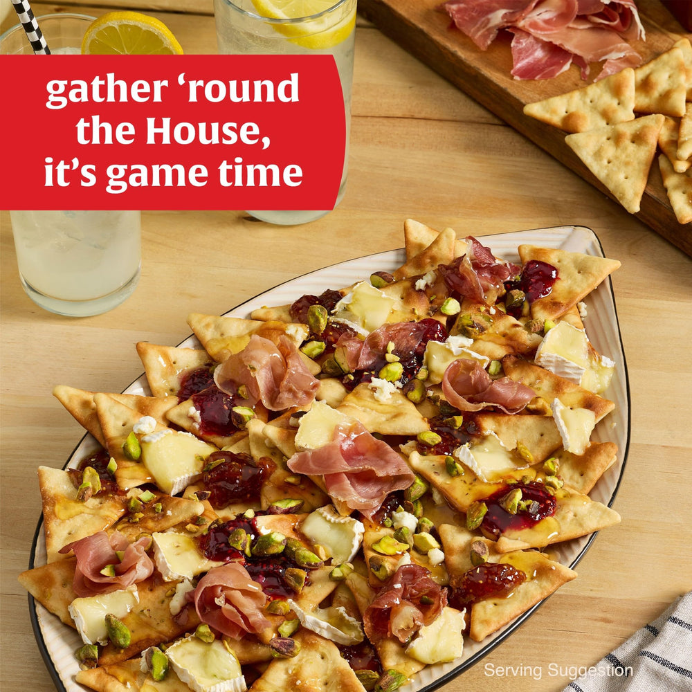 Town House Pita Sea Salt crackers on a cheese board elevate casual entertaining.