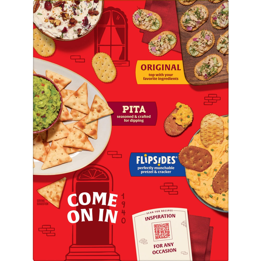Town House Pita Sea Salt crackers—oven-baked texture stays crispy when topped.