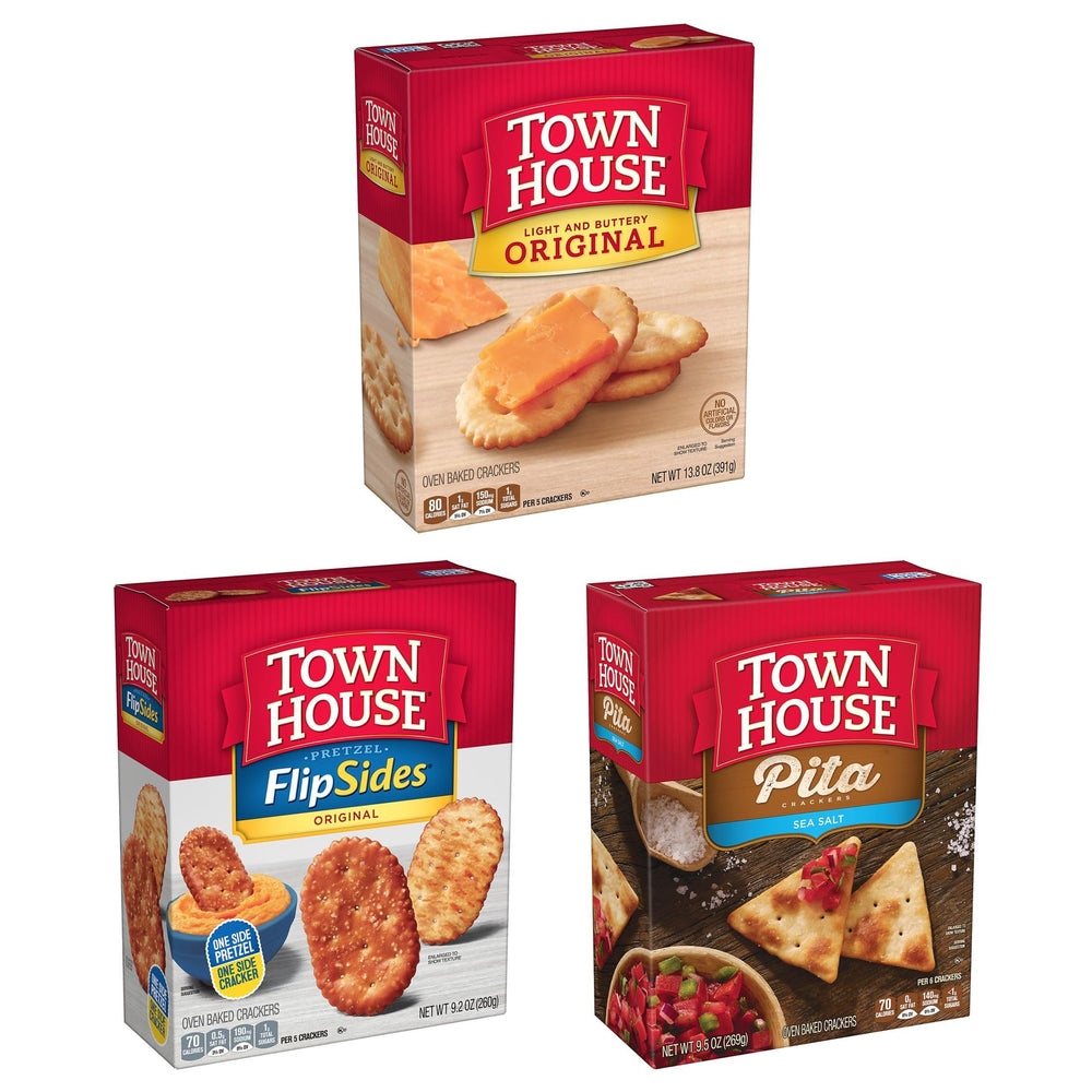 Town House crackers served with dips for quick gatherings.