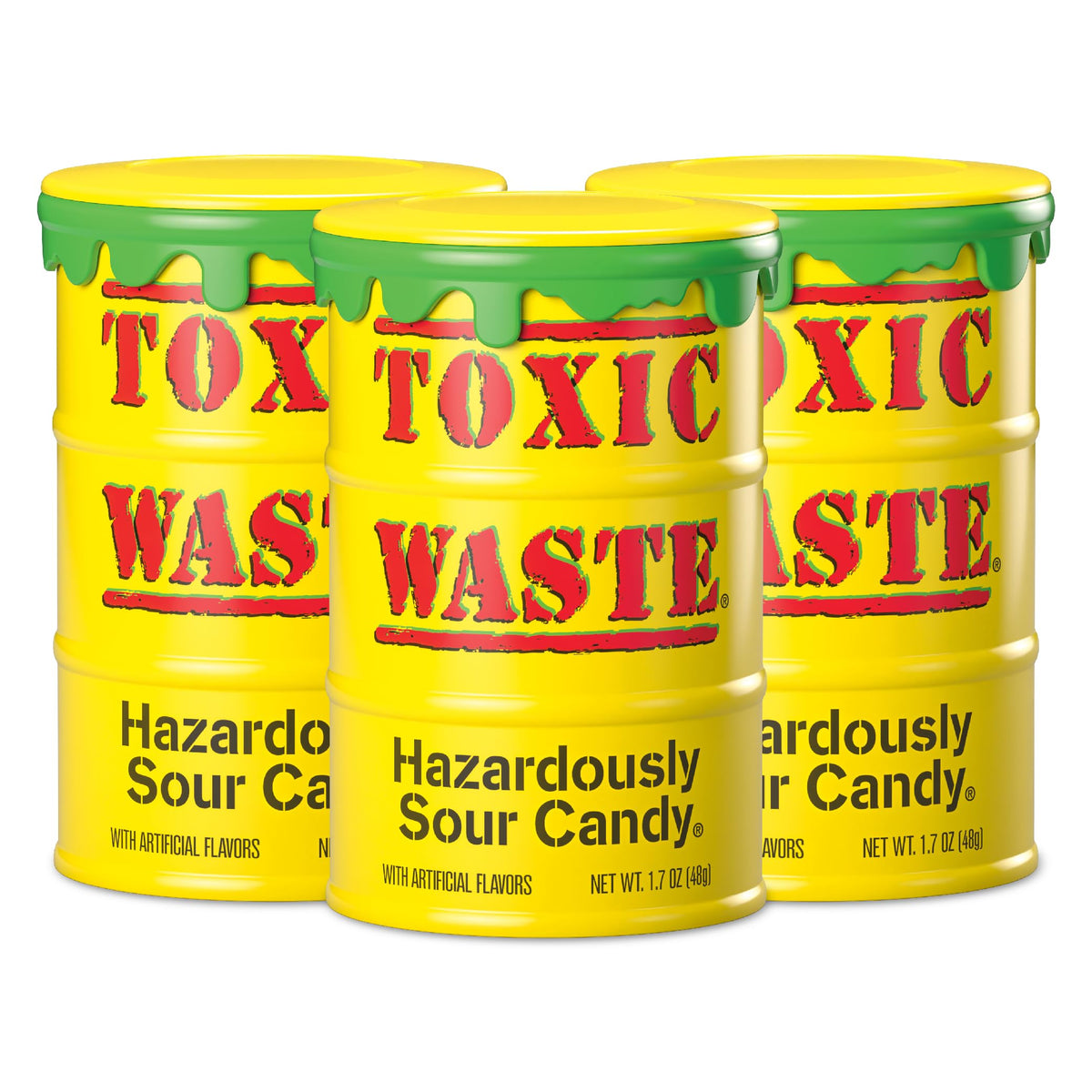 TOXIC WASTE apple candy delivers bold sour flavor for adventurous snackers.