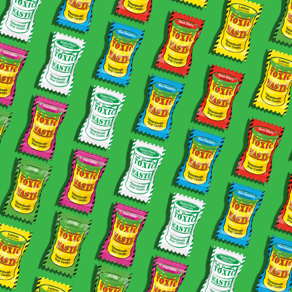 TOXIC WASTE mystery flavor, invites curiosity and a surprise twist.
