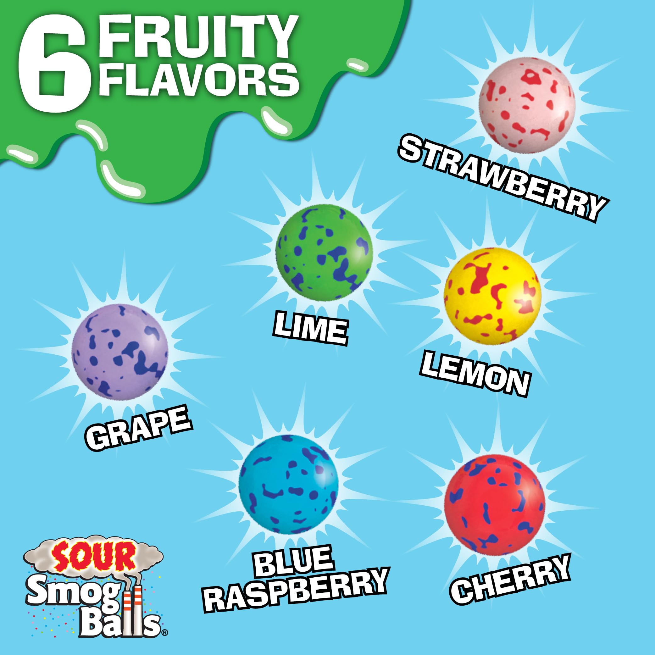 TOXIC WASTE Sour Smog Balls gooey sour center revealed for crave-worthy flavor bursts.