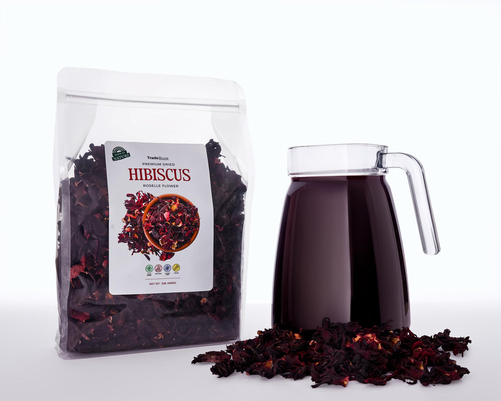 TradeBuza hibiscus petals used in cocktails and culinary dishes.