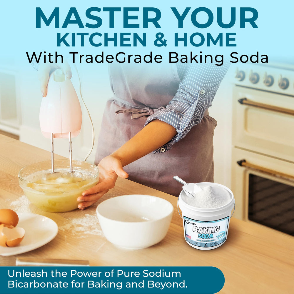 TradeGrade Pure Baking Soda Powder with baking ingredients for easy recipe prep