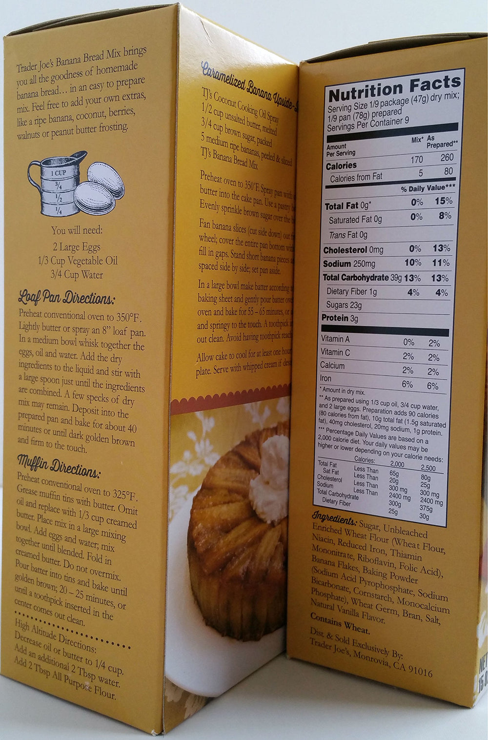 Trader Joe's Banana Bread Mix two boxes stacked for pantry convenience