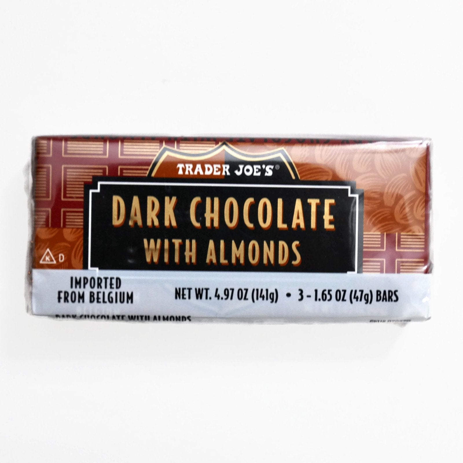 Trader Joe's Belgian Dark Chocolate Bars 1.7-ounce portions ideal for mindful snacking