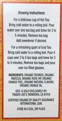 Trader Joe's Blood Orange Rooibos steeping creates a warm amber infusion.
