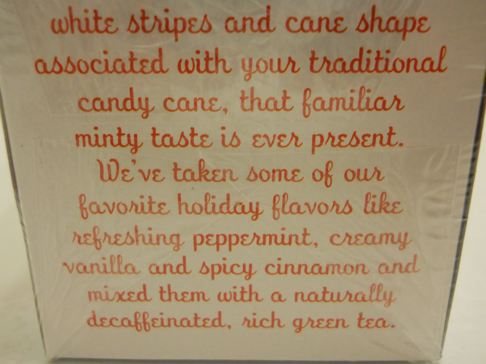 Trader Joe's Candy Cane Green Tea mint leaf closeup suggests freshness
