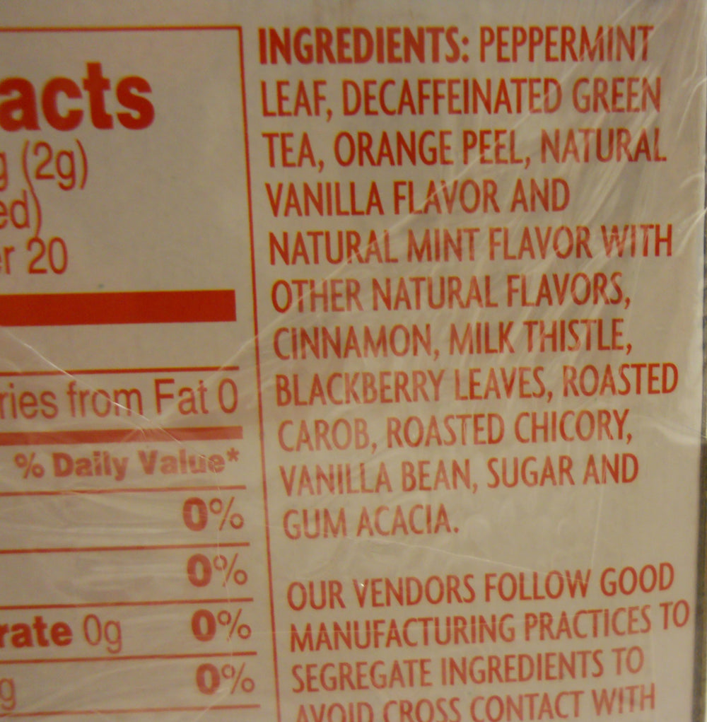 Trader Joe's Candy Cane Green Tea tea bags for a decaf peppermint sip