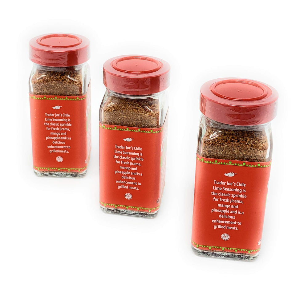 Trader Joe's Chile Lime Seasoning Blend shaker showcases coarse grind for textural zing.