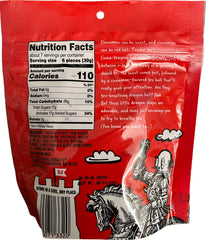 Closeup of Trader Joe's Cinna-Dragons gummies showing soft chewy texture.