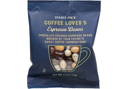 Trader Joe's coffee lovers espresso beans serving plate demonstrates pairing with coffee breaks