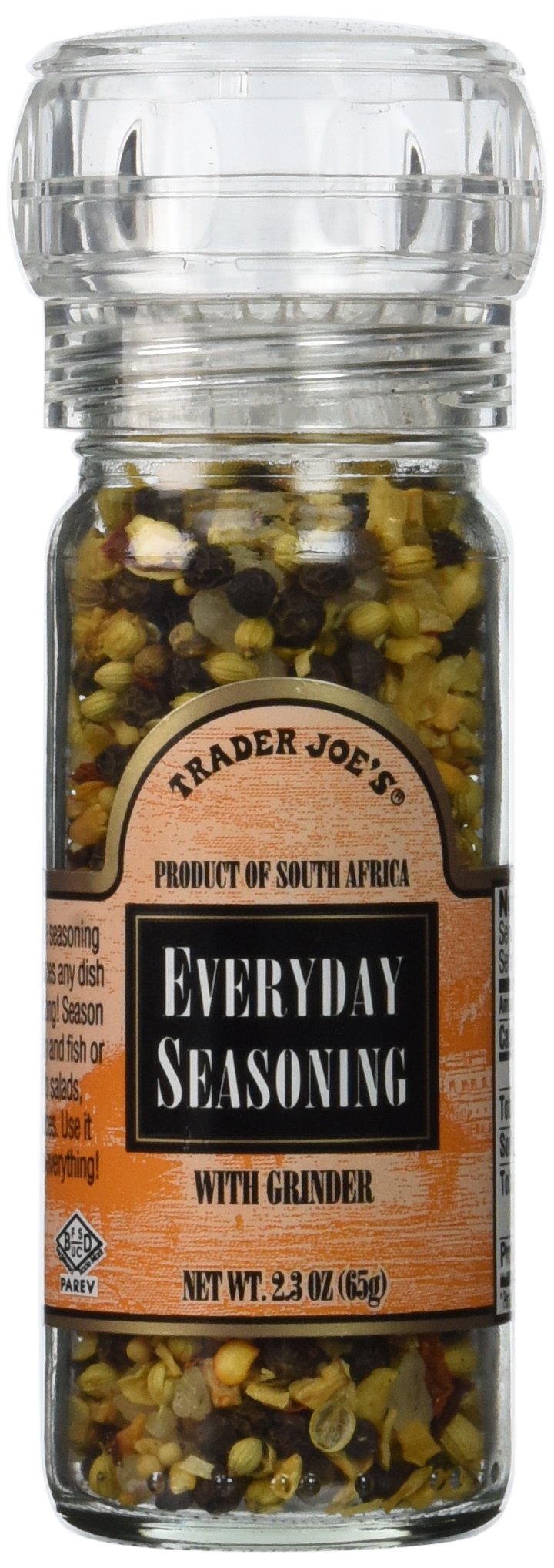 Trader Joe's Everyday Seasoning bottle with grinder ready for versatile flavoring.