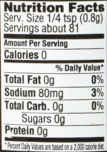 Close-up of the label highlighting built-in grinder for easy seasoning.