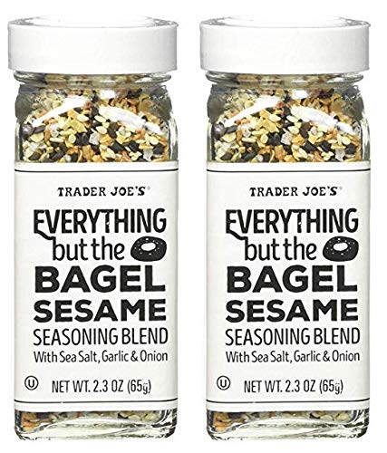 Trader Joe's Everything but the Bagel bottle pour — ideal for bagels, popcorn, and potatoes