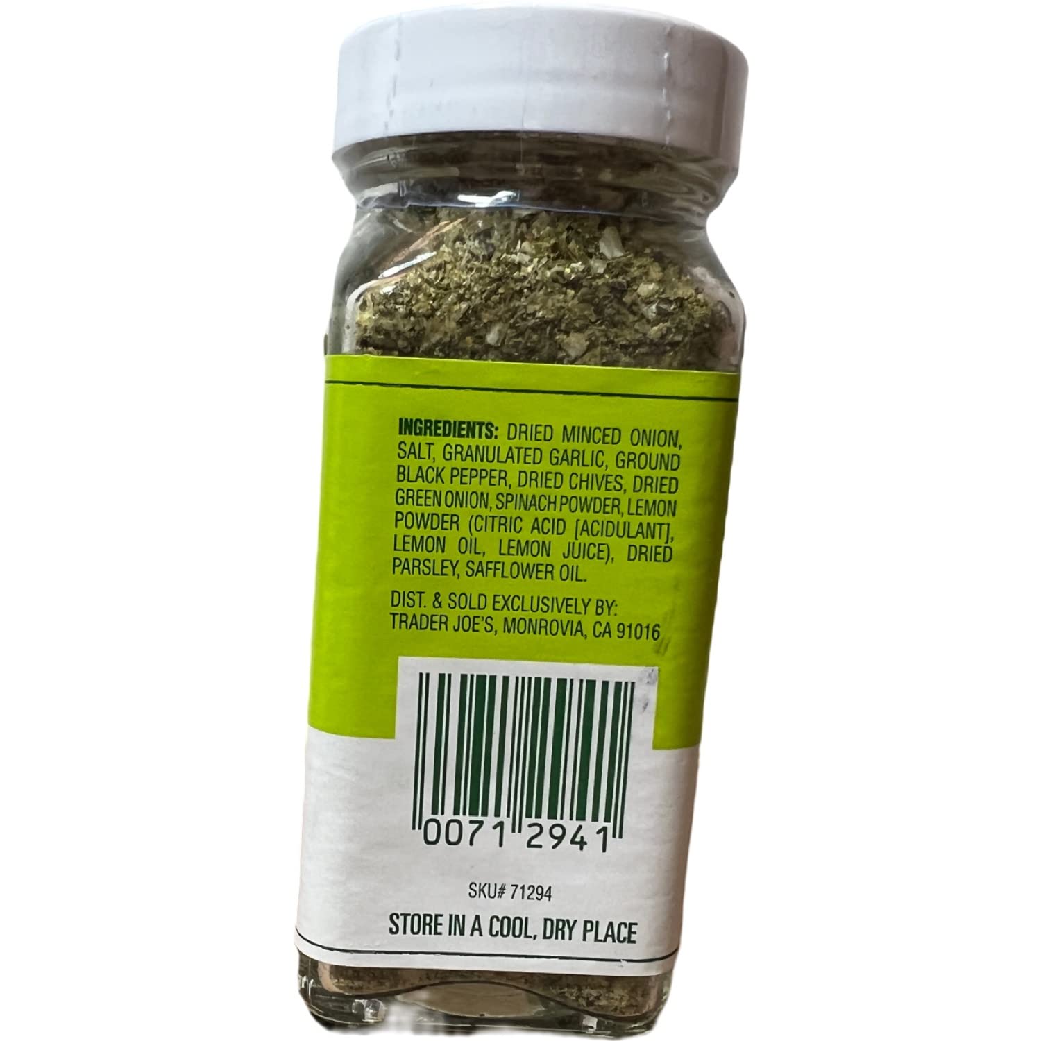 Closeup of Trader Joe's Green Goddess Seasoning Blend ingredients highlighting herbs.