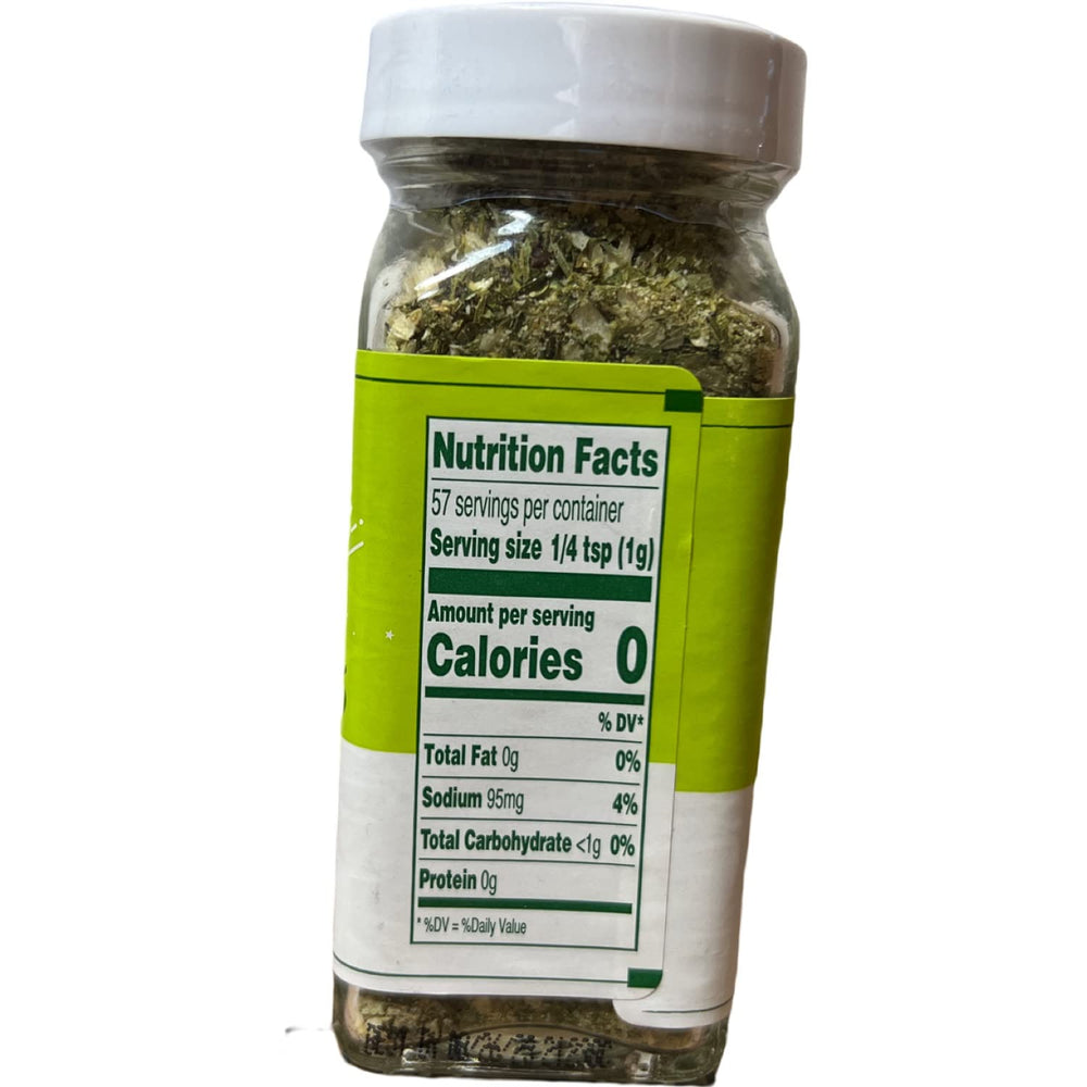 Green Goddess Seasoning Blend on a salad with vegetables, adding versatile finishing touch.