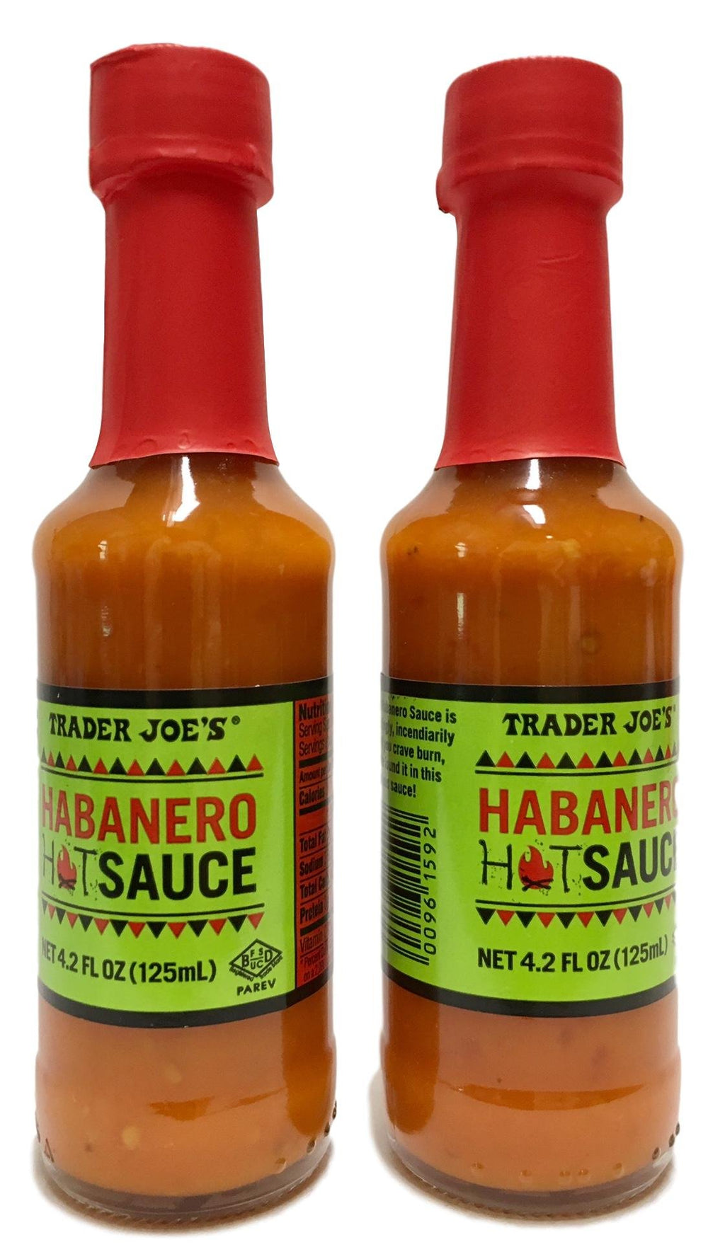 Trader Joe's Habanero Hot Sauce two-pack bottles pour demonstration; adds bold heat.
