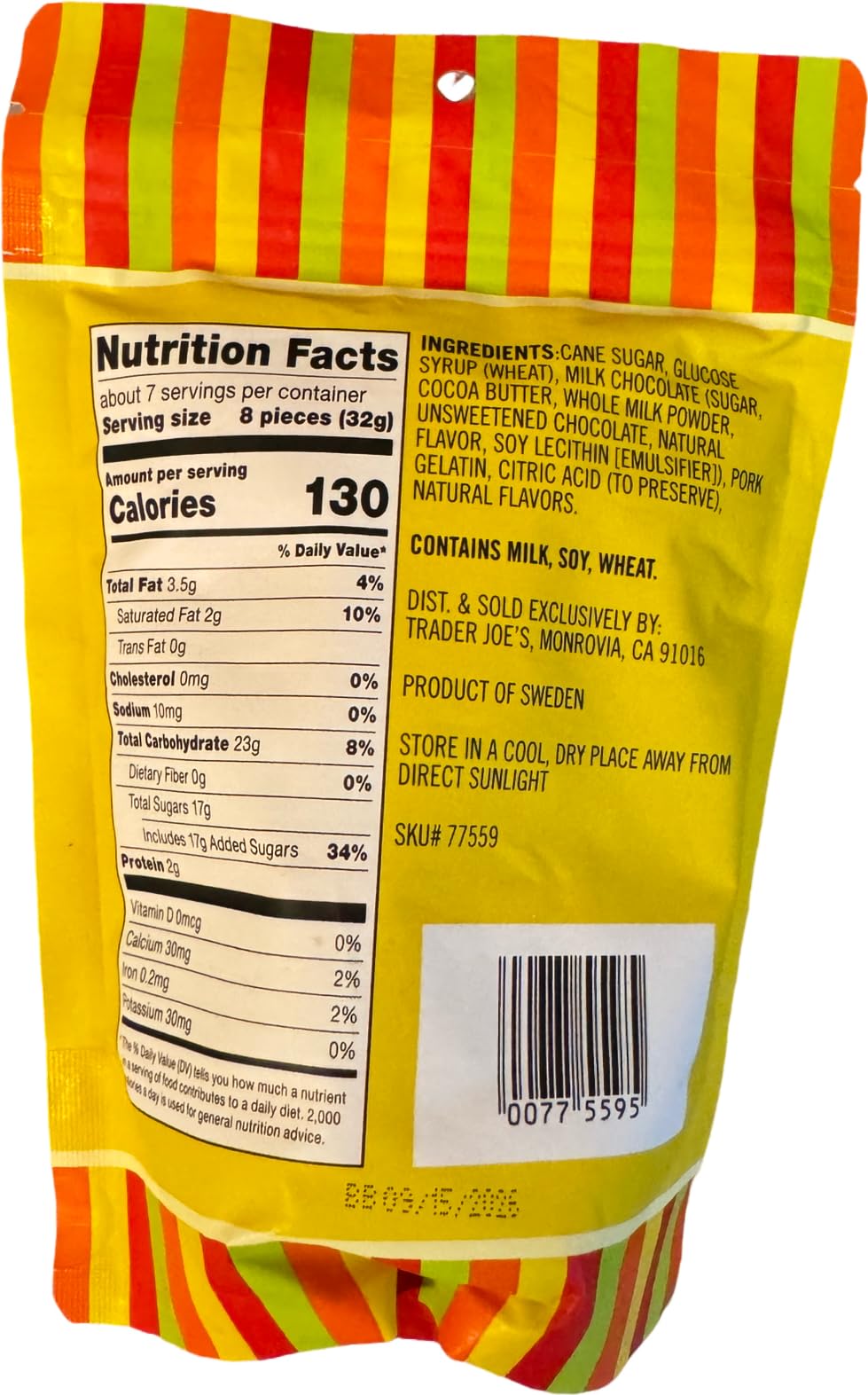 Trader Joe's Milk Chocolate Covered Gummy Bears on a plate for dessert or sharing