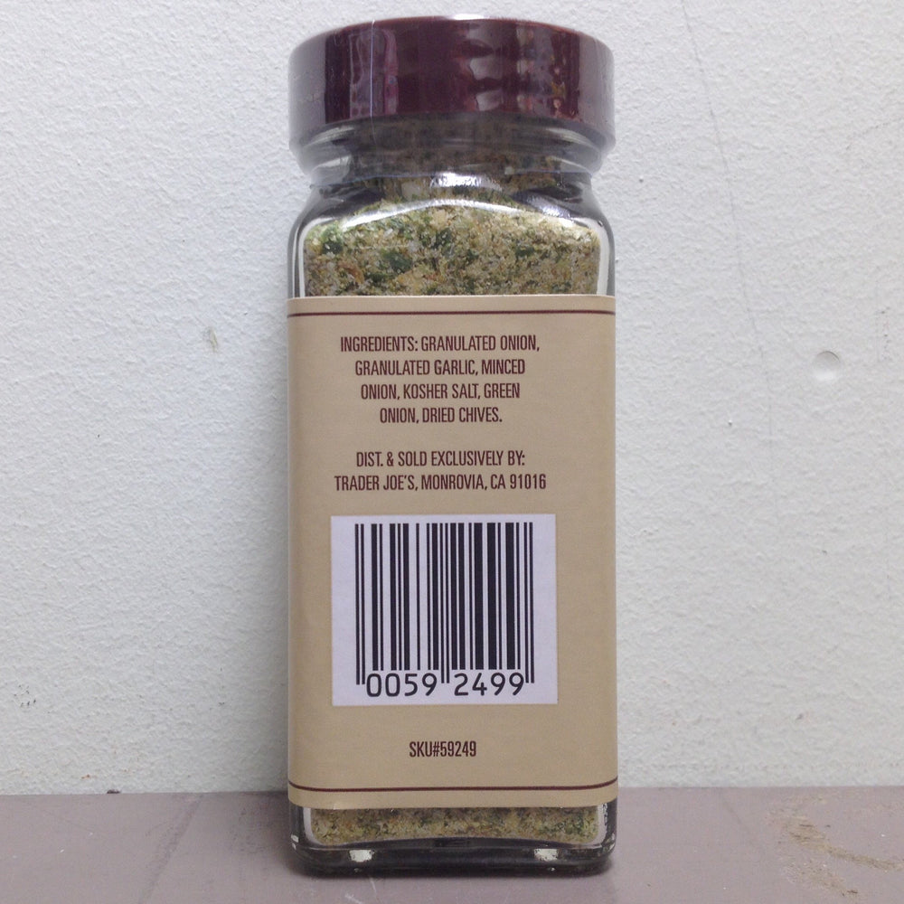 Trader Joe's Onion Salt seasoning texture reveals granules that melt smoothly into recipes.