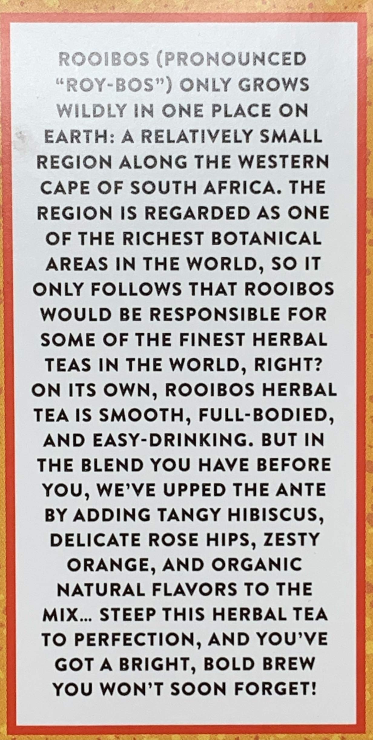 Trader Joe's Organic Blood Orange Rooibos cup shows vibrant infusion for relaxing evenings.