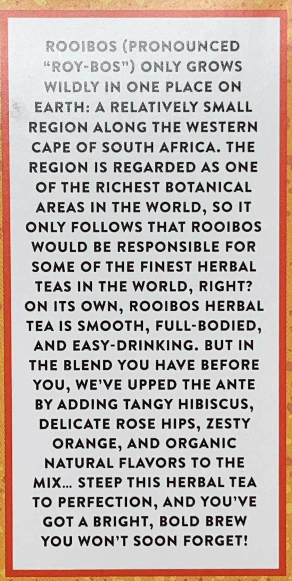 Trader Joe's Organic Blood Orange Rooibos cup shows vibrant infusion for relaxing evenings.