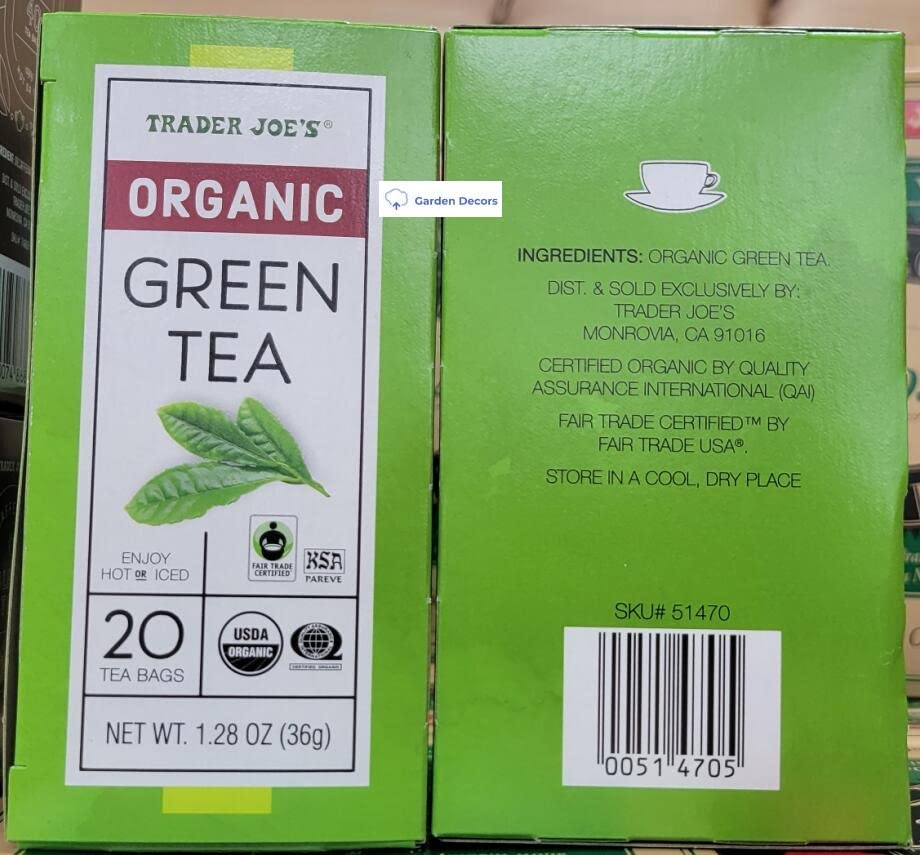 Trader Joe's Organic Green Tea tea bags for daily refreshment at home